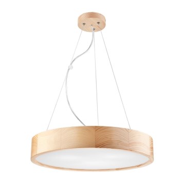 Deckenleuchte an Seil NATURAL 3xE27/60W/230V Ø 47 cm Kiefer