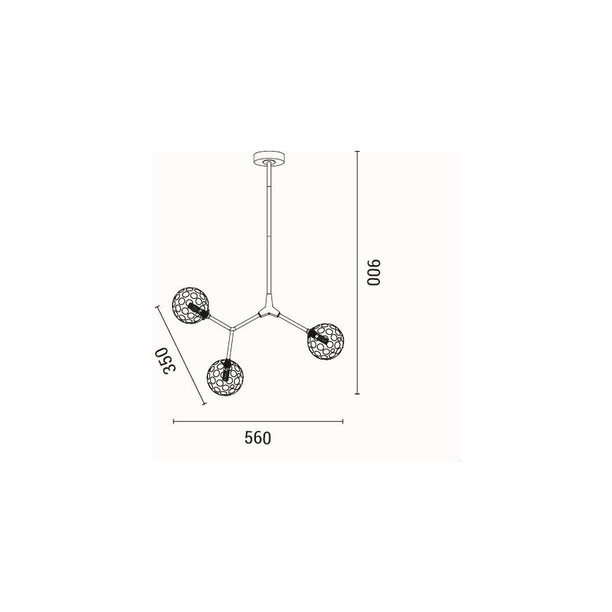 Deckenleuchte an Stange 3xG9/15W/230V grau