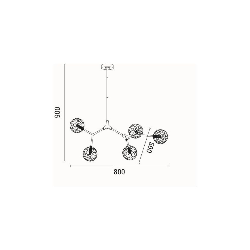 Deckenleuchte an Stange 5xG9/15W/230V grau