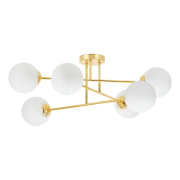 Deckenleuchte an Stange 6xE27/35W/230V d 80 cm golden