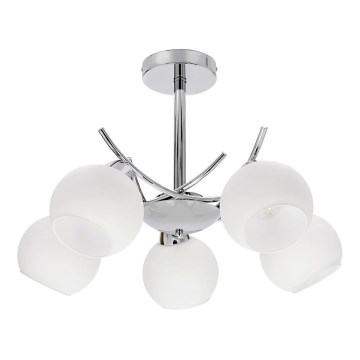 Deckenleuchte an Stange AMOS 5xE27/40W/230V glänzendes Chrom