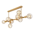 Deckenleuchte an Stange ASTRID 8xE27/60W/230V goldfarben