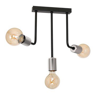 Deckenleuchte an Stange CANDELA 3xE27/15W/230V schwarz/glänzendes Chrom