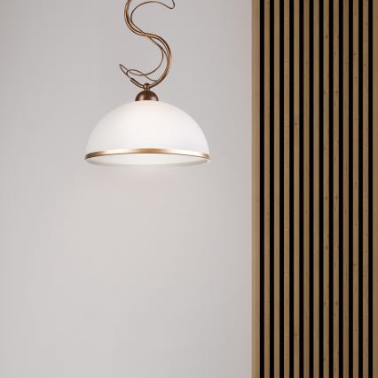 Deckenleuchte an Stange COBRA 1xE27/60W/230V Ø 46 cm Bronze/Patina