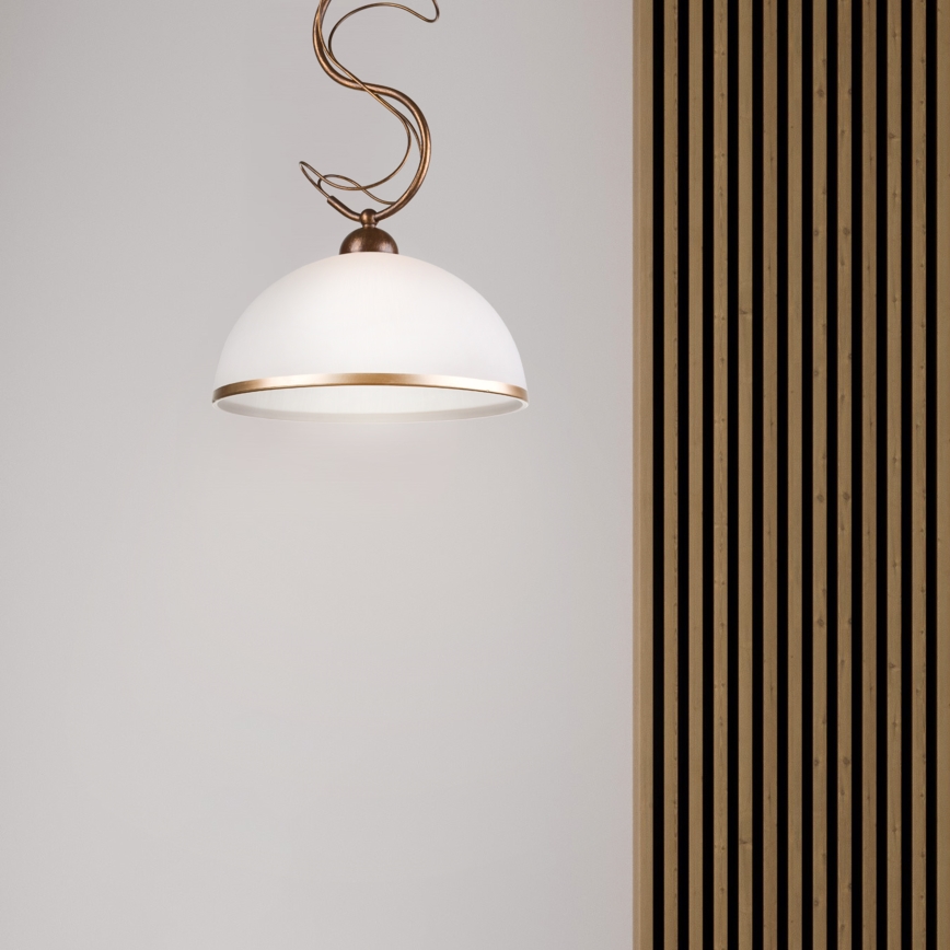 Deckenleuchte an Stange COBRA 1xE27/60W/230V Ø 46 cm Bronze/Patina