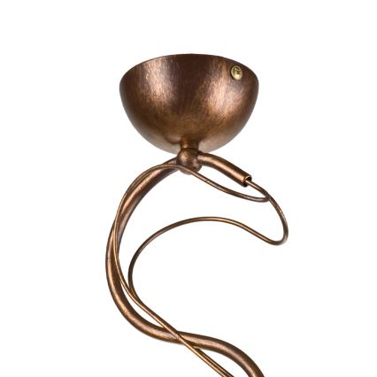 Deckenleuchte an Stange COBRA 1xE27/60W/230V Ø 46 cm Bronze/Patina