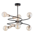 Deckenleuchte an Stange DISCO 6xE27/60W/230V schwarz/golden