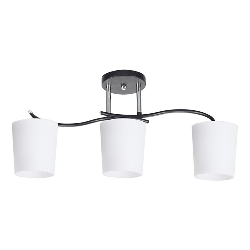 Deckenleuchte an Stange ESNYR 3xE27/40W/230V schwarz/weiß