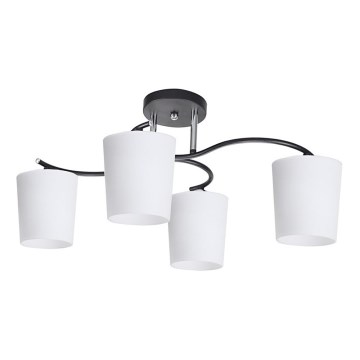 Deckenleuchte an Stange ESNYR 4xE27/40W/230V schwarz/weiß