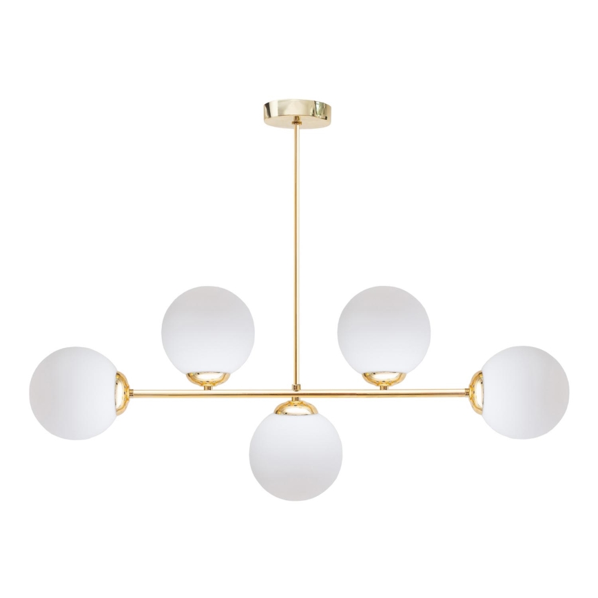 Deckenleuchte an Stange FIRA 5xE27/60W/230V golden