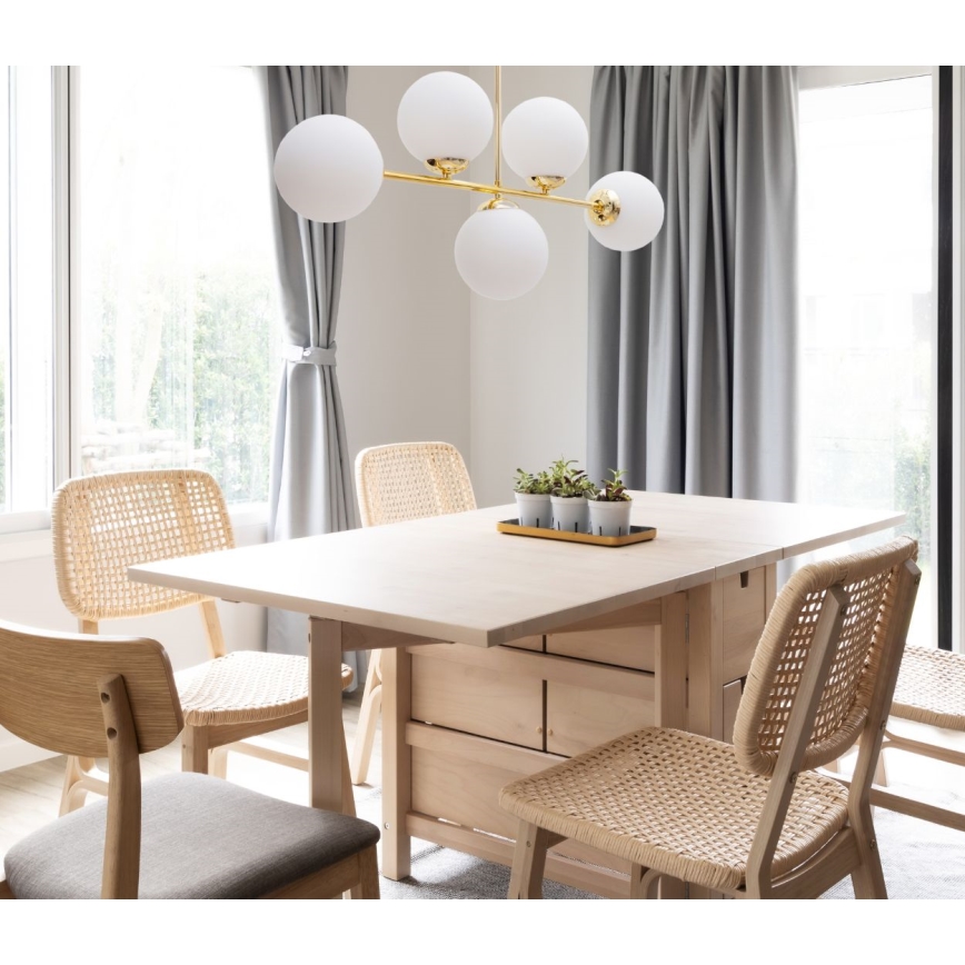 Deckenleuchte an Stange FIRA 5xE27/60W/230V golden