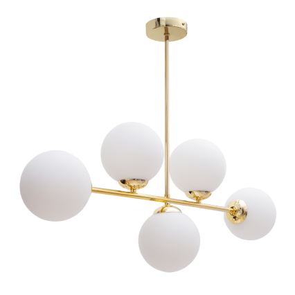 Deckenleuchte an Stange FIRA 5xE27/60W/230V golden