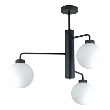 Deckenleuchte an Stange FLEX 3xE27/60W/230V schwarz/weiß