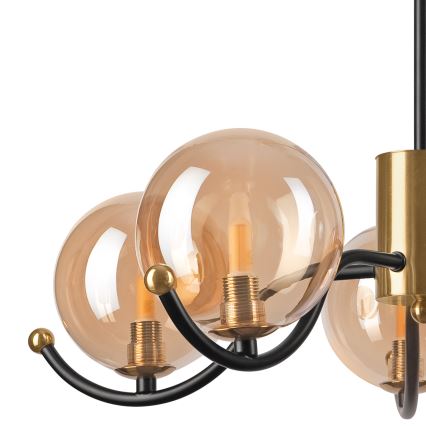 Deckenleuchte an Stange GEORGIA 5xG9/5W/230V golden/rauchig beige