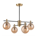 Deckenleuchte an Stange LILOU 4xE14/5W/230V golden/schwarz/rauchig beige