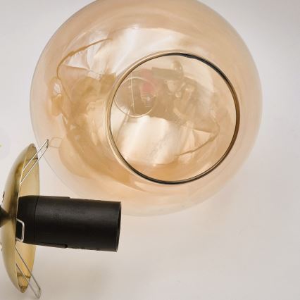 Deckenleuchte an Stange LILOU 4xE14/5W/230V golden/schwarz/rauchig beige