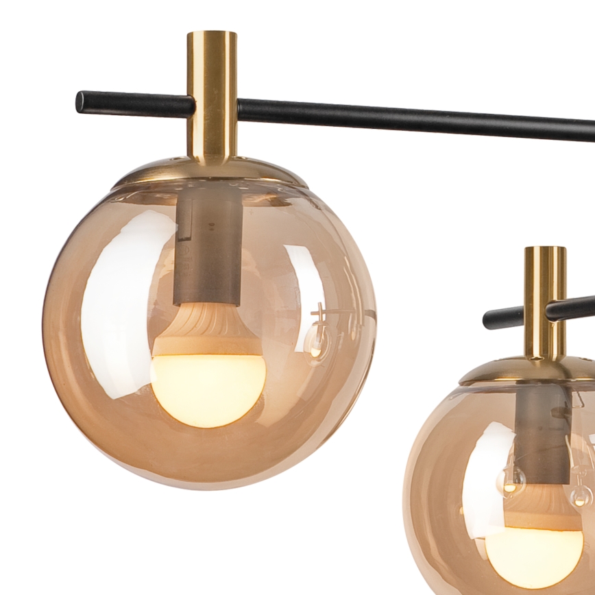 Deckenleuchte an Stange LILOU 4xE14/5W/230V golden/schwarz/rauchig beige