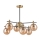 Deckenleuchte an Stange LILOU 6xE14/5W/230V golden/schwarz/rauchig beige