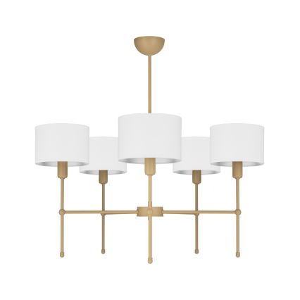 Deckenleuchte an Stange MADELA 5xE14/40W/230V weiß/beige