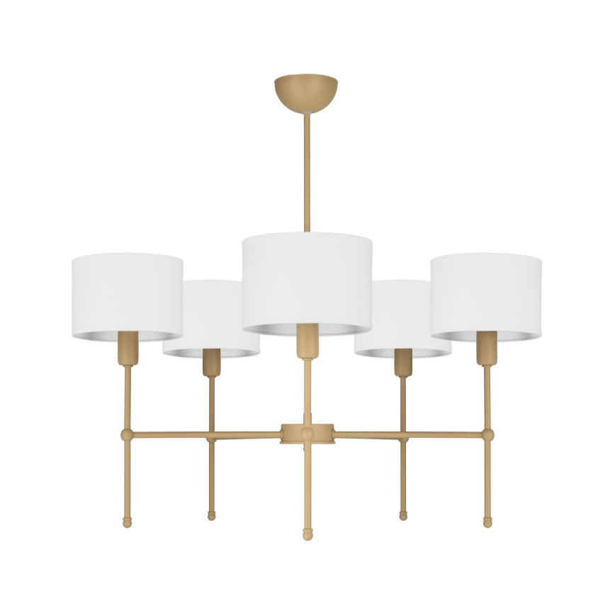 Deckenleuchte an Stange MADELA 5xE14/40W/230V weiß/beige