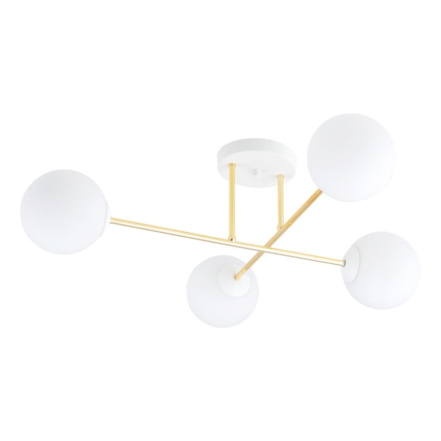 Deckenleuchte an Stange MAGNUM 4xE14/10W/230V weiß/golden