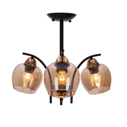 Deckenleuchte an Stange MERRA 3xE27/40W/230V schwarz/beige