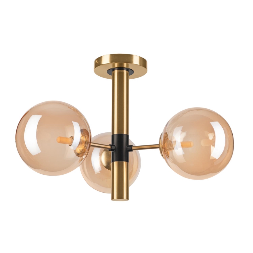 Deckenleuchte an Stange ROLLO 3xG9/5W/230V golden/rauchig beige