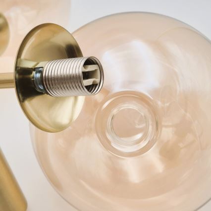 Deckenleuchte an Stange ROLLO 3xG9/5W/230V golden/rauchig beige