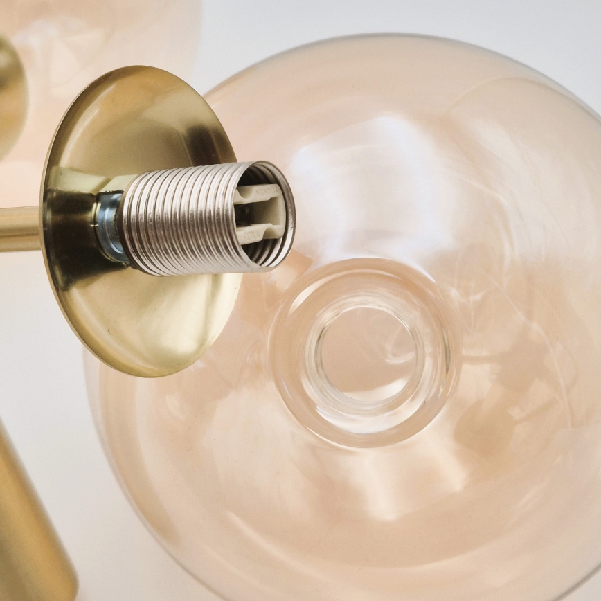 Deckenleuchte an Stange ROLLO 3xG9/5W/230V golden/rauchig beige