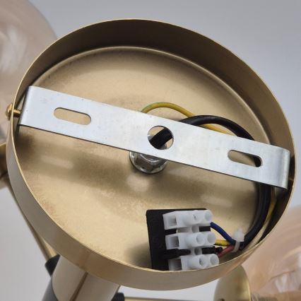 Deckenleuchte an Stange ROLLO 3xG9/5W/230V golden/rauchig beige