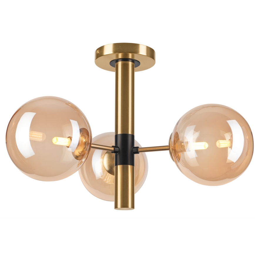 Deckenleuchte an Stange ROLLO 3xG9/5W/230V golden/rauchig beige