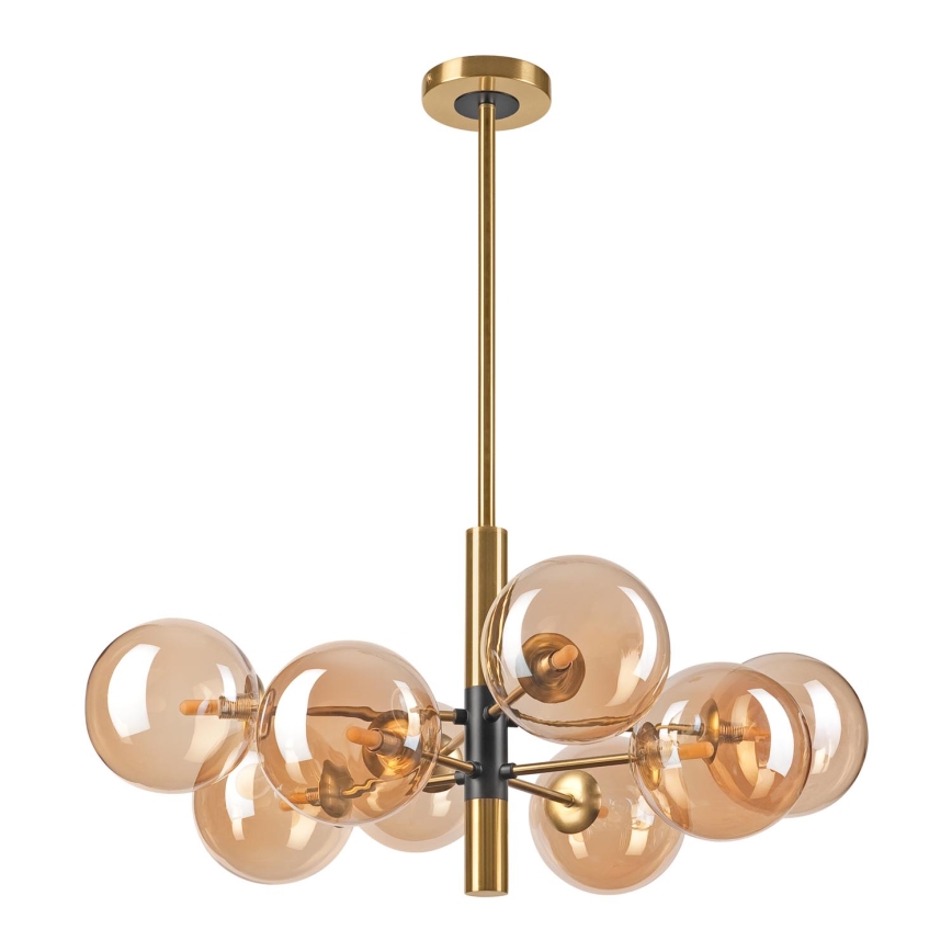 Deckenleuchte an Stange ROLLO 8xG9/5W/230V golden/rauchig beige