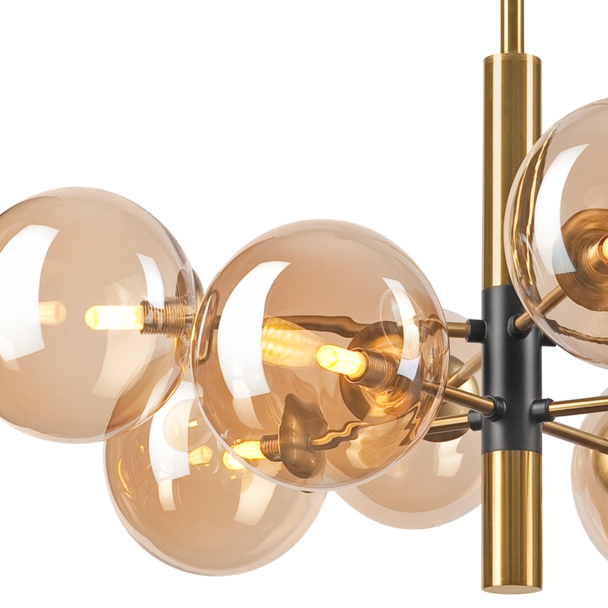 Deckenleuchte an Stange ROLLO 8xG9/5W/230V golden/rauchig beige