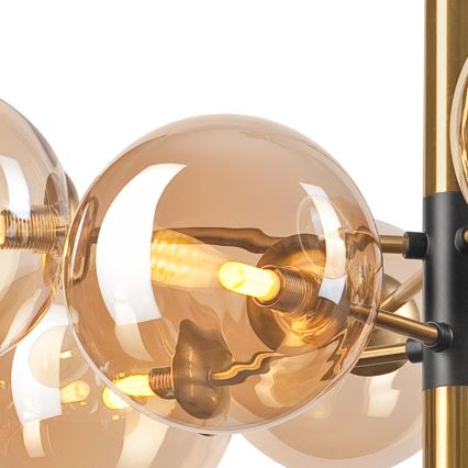 Deckenleuchte an Stange ROLLO 8xG9/5W/230V golden/rauchig beige