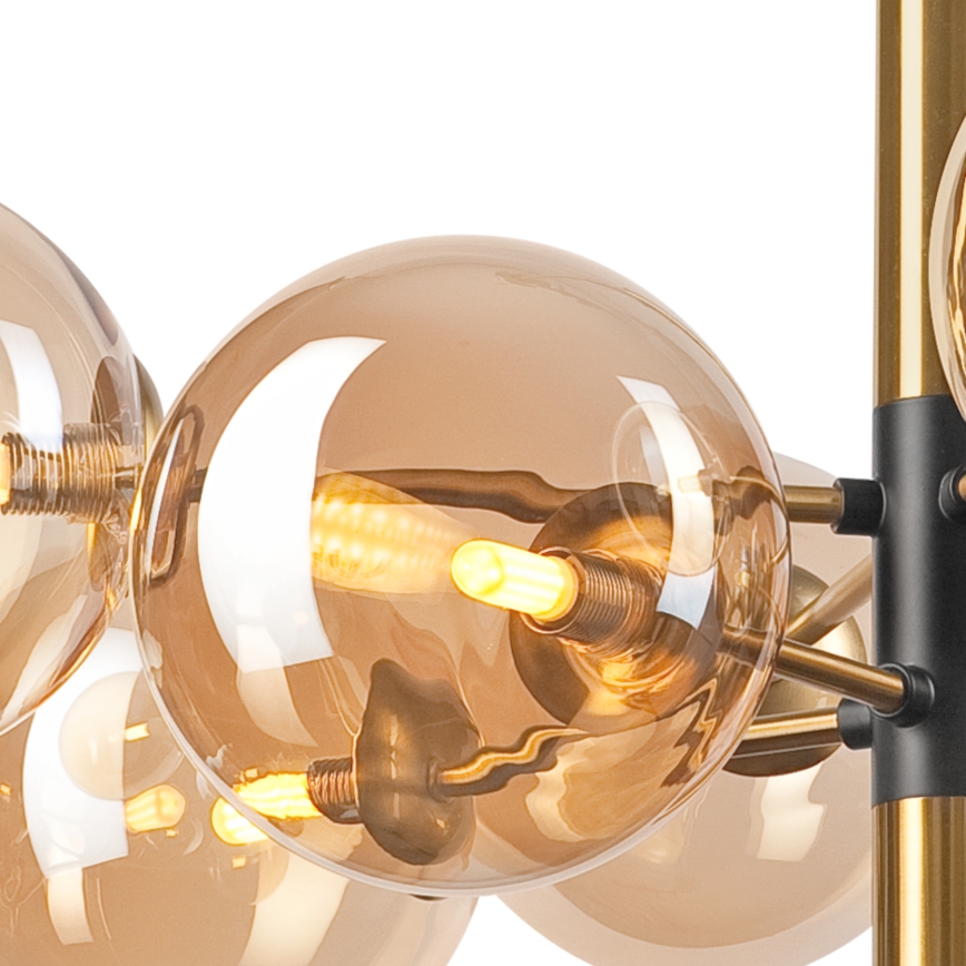 Deckenleuchte an Stange ROLLO 8xG9/5W/230V golden/rauchig beige