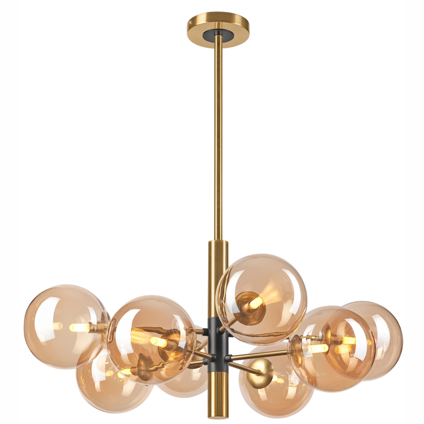 Deckenleuchte an Stange ROLLO 8xG9/5W/230V golden/rauchig beige