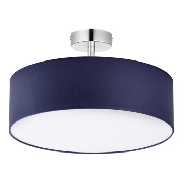 Deckenleuchte an Stange RONDO 4xE27/15W/230V Ø 40 cm blau