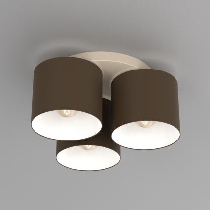 Deckenleuchte ARDEN 3xE27/15W/230V Ø 30 cm beige/braun