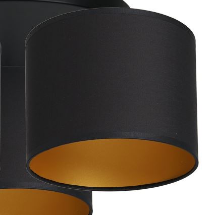 Deckenleuchte ARDEN aufbauend 3xE27/60W/230V schwarz/gold