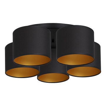 Deckenleuchte ARDEN Aufsatz 5xE27/60W/230V Schwarz/Gold
