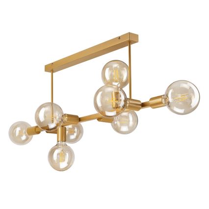 Deckenleuchte an Stange ASTRID 8xE27/60W/230V goldfarben