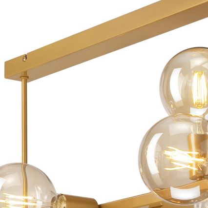 Deckenleuchte an Stange ASTRID 8xE27/60W/230V goldfarben