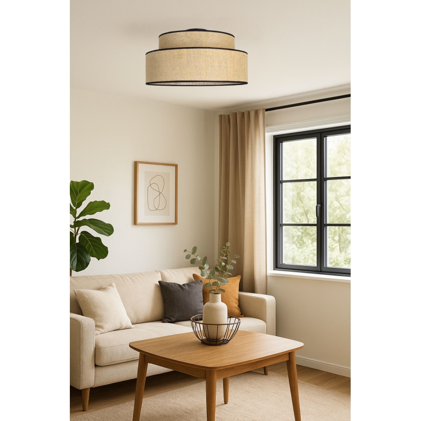 Deckenleuchte BOHO 1xE27/60W/230V beige