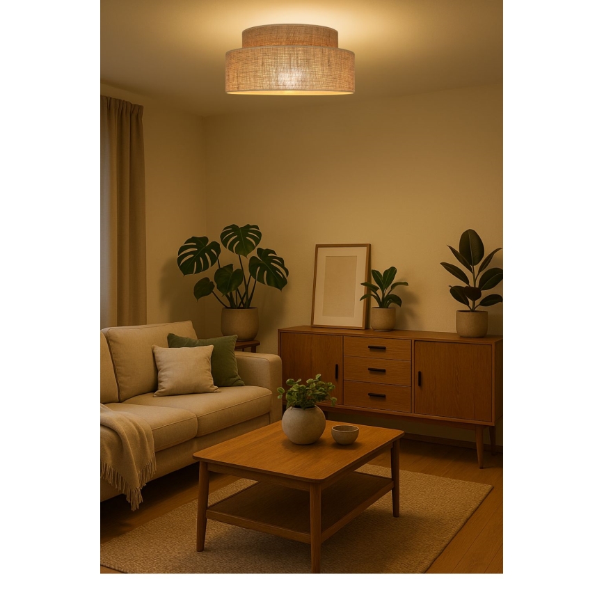 Deckenleuchte BOHO 1xE27/60W/230V d 40 cm beige