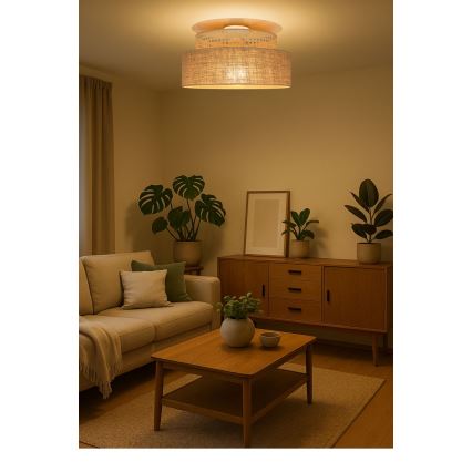 Deckenleuchte BOHO 1xE27/60W/230V Rattan