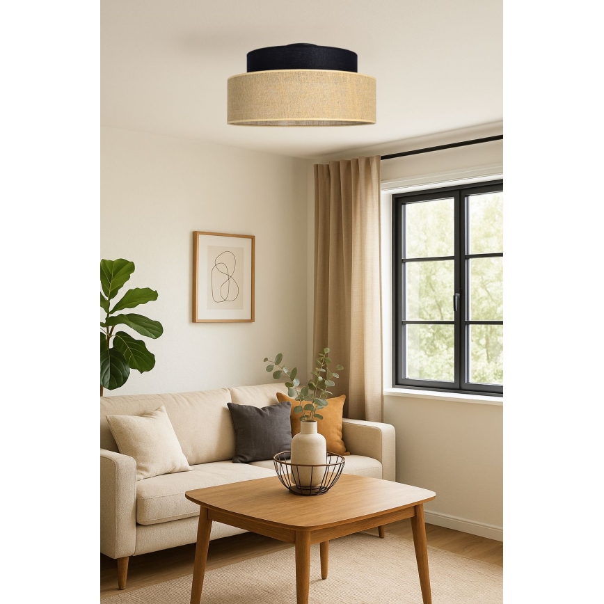 Deckenleuchte BOHO 1xE27/60W/230V schwarz/beige