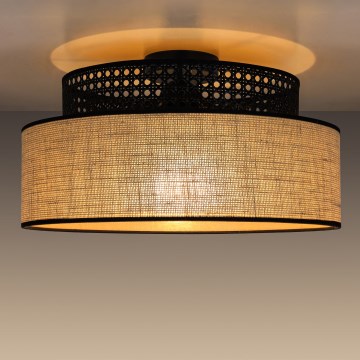 Deckenleuchte BOHO 1xE27/60W/230V schwarz/Rattan