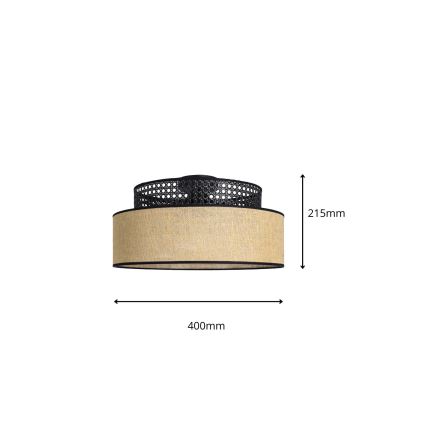 Deckenleuchte BOHO 1xE27/60W/230V schwarz/Rattan