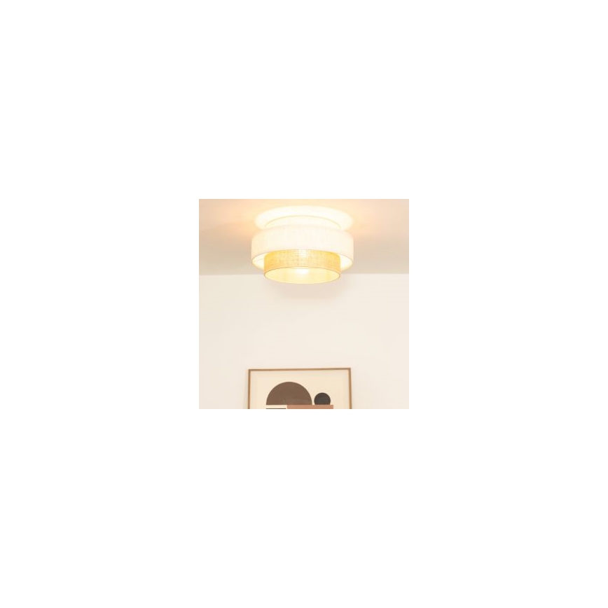 Deckenleuchte BOHO 1xE27/60W/230V Ø 40 cm weiß/jute