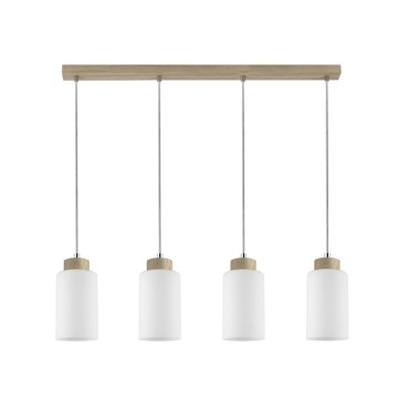 Deckenleuchte BOSCO auf Seil 4xE27/60W/230V Eiche
